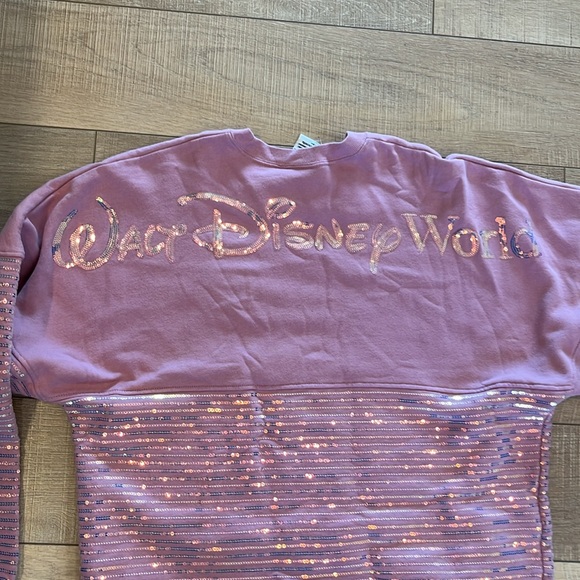 Walt Disney World 50th spirit jersey lilac sequin sweatshirt limited and rare - Picture 6 of 12